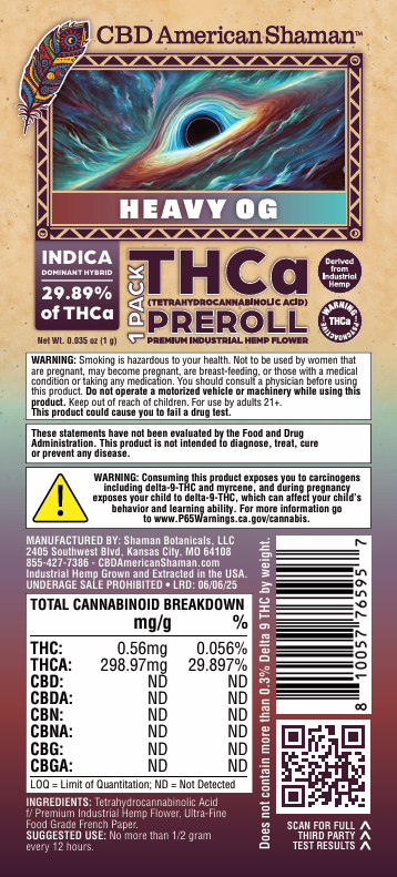 Heavy OG Strain | THCa Pre-Rolls | 10 Pack for $20