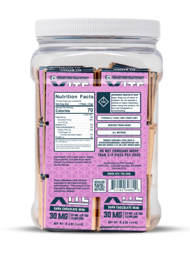 Delta 9 Dark Chocolate Mini Edibles - Xite