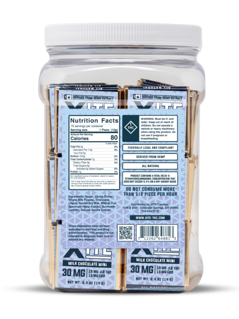 Delta 9 Milk Chocolate Mini Edibles - Xite