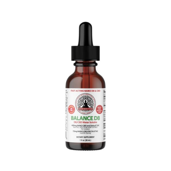Delta 8 Tincture - Balance - CBD:D8 - 1:1 Ratio - Size/Strength - 30mL - 450mg CBD | 450mg Delta 8