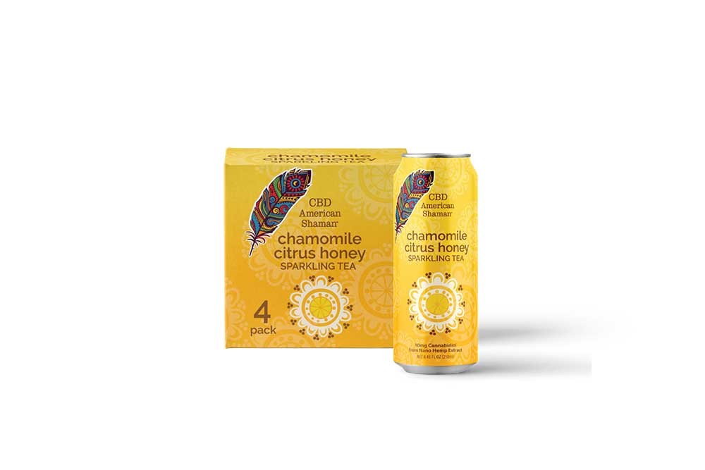 Product image for CBD Sparkling Tea - Chamomile Citrus Honey 40mg 4-pack